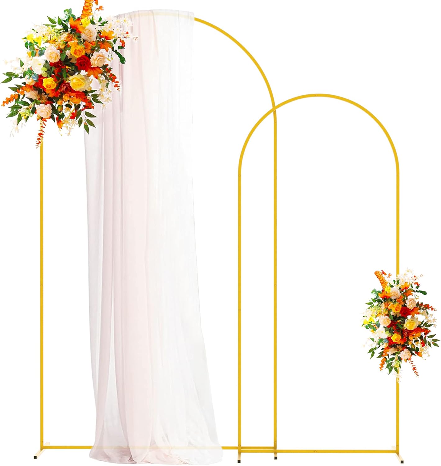 7.2ft & 6ft Metal Arch Backdrop Stands for Celebrations & Event Decor - Gold