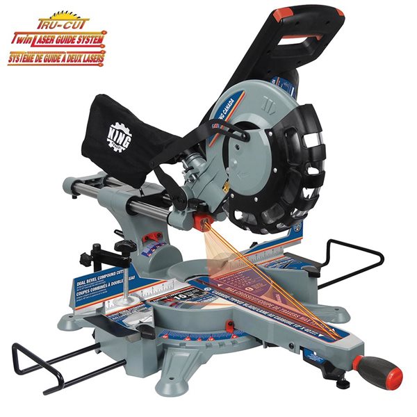 King Canada 10" Dual Bevel Sliding Compound Miter Saw Twin Laser - Model 8385NS