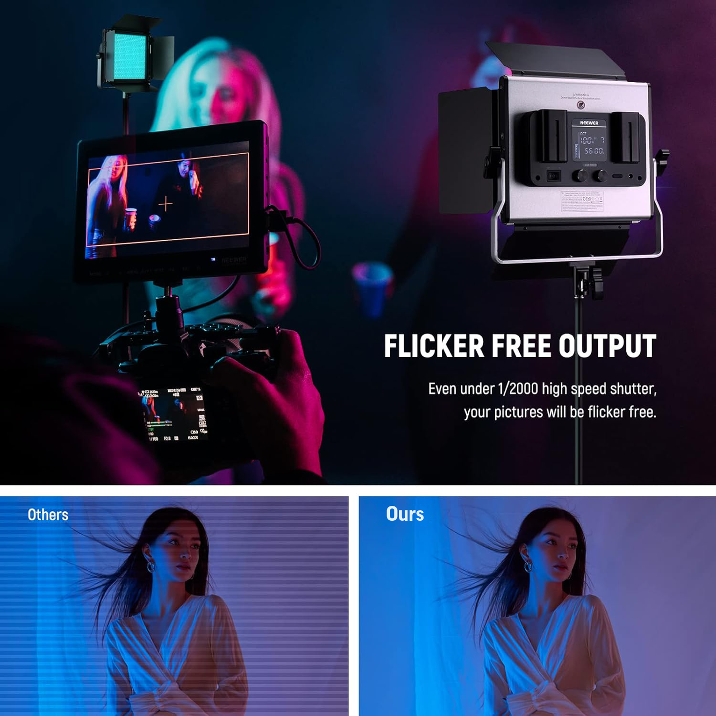 6.6ft RGB LED Video Light Kit for Photography & Events - 2 Lights