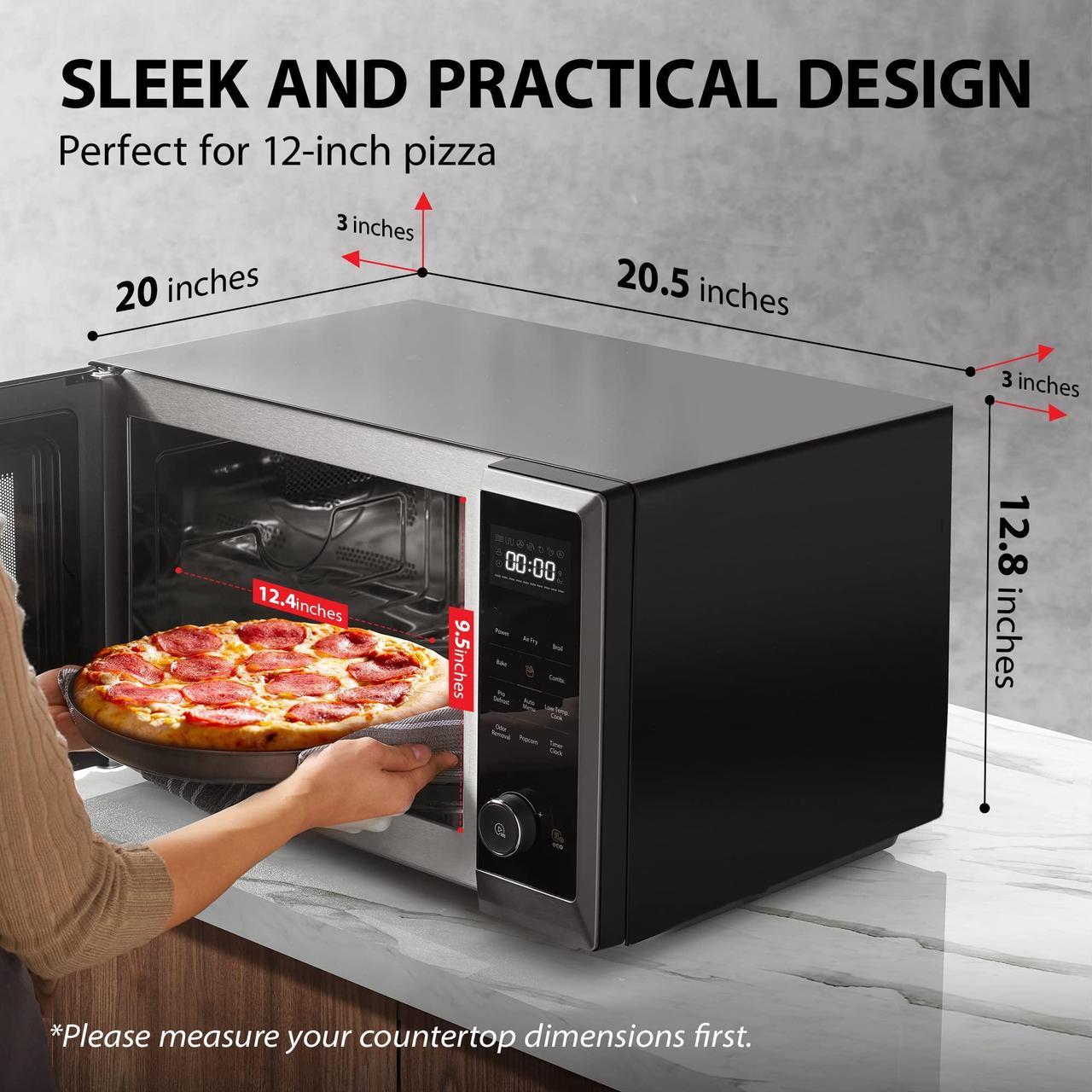 TOSHIBA Air Fryer Combo Microwave Oven – 8-in-1, 1.0 Cu.ft, Black Stainless Steel