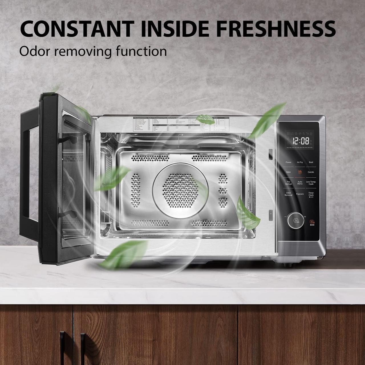 TOSHIBA Air Fryer Combo Microwave Oven – 8-in-1, 1.0 Cu.ft, Black Stainless Steel
