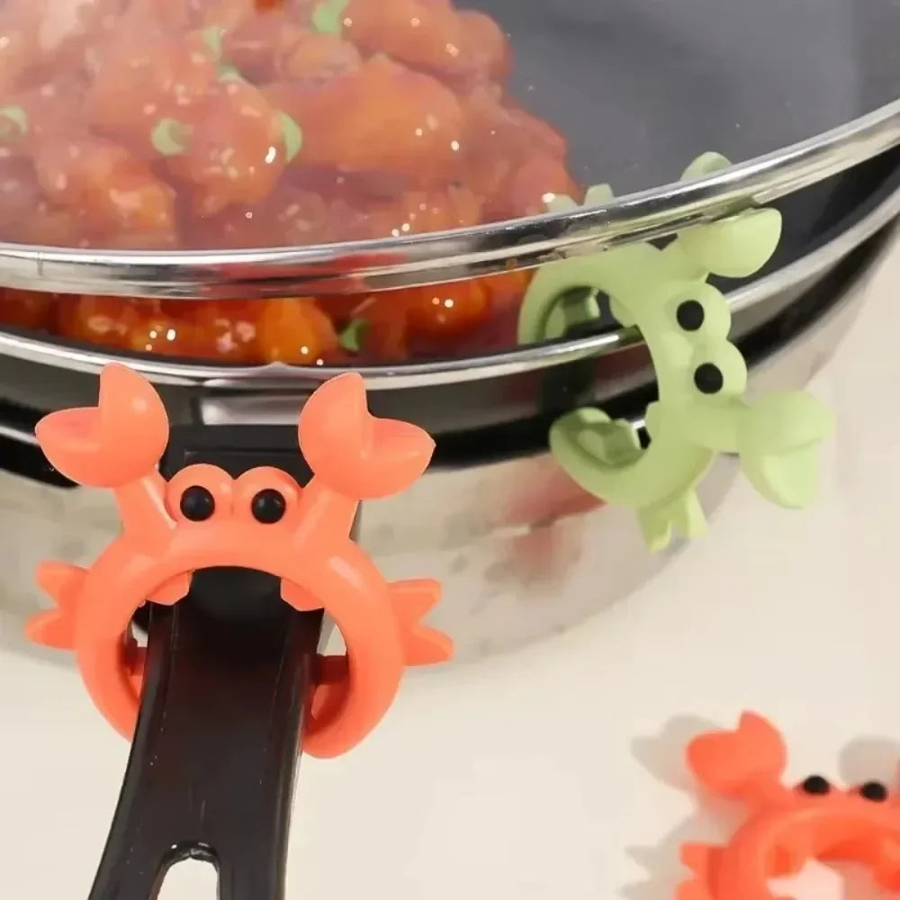 Crabby Buddy – Silicone Heat-Resistant Spoon Rest & Pot Clip for Cooking