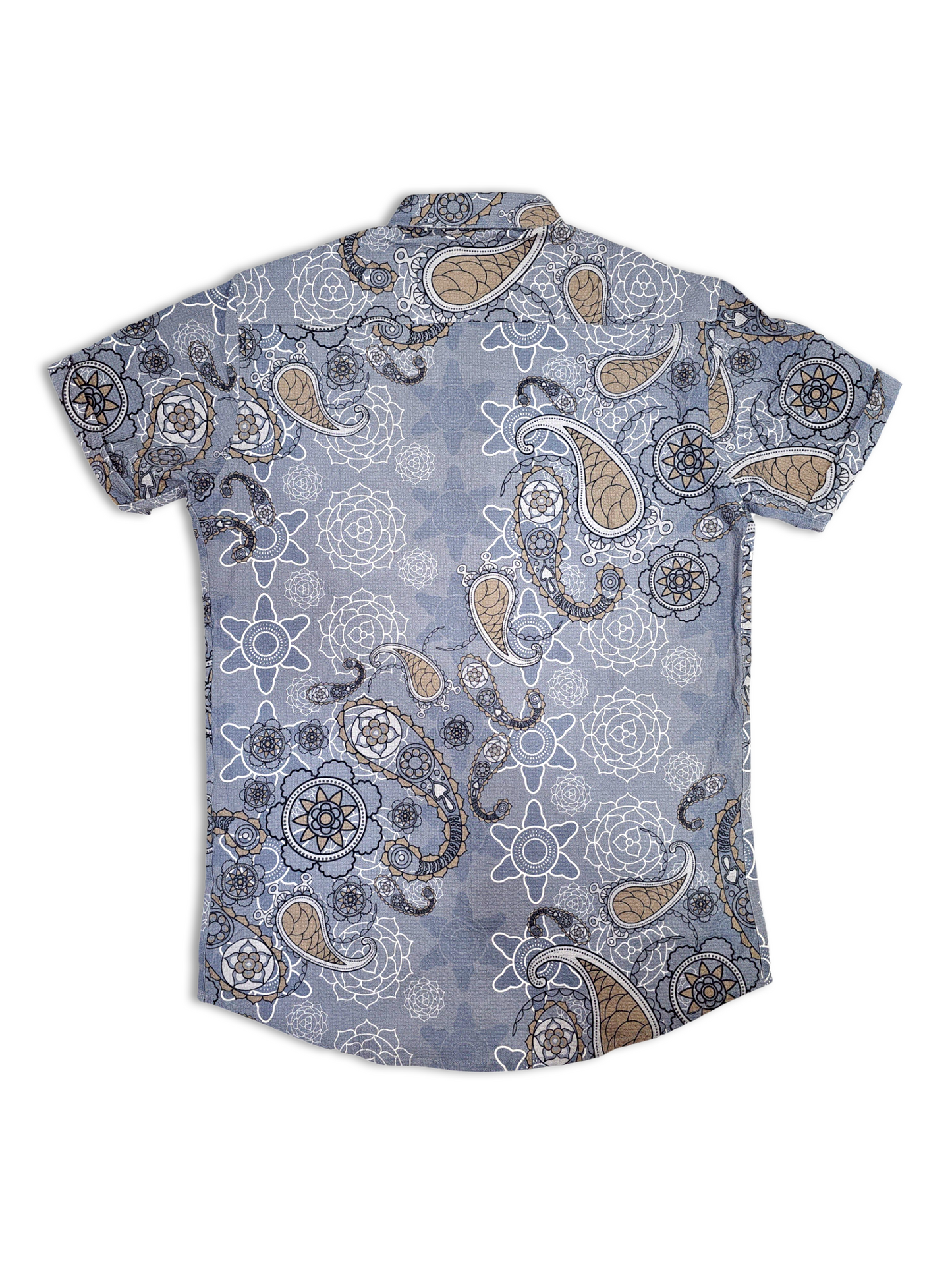 Men's Slim-Fit Short-Sleeve Paisley & Mandala Print Shirt