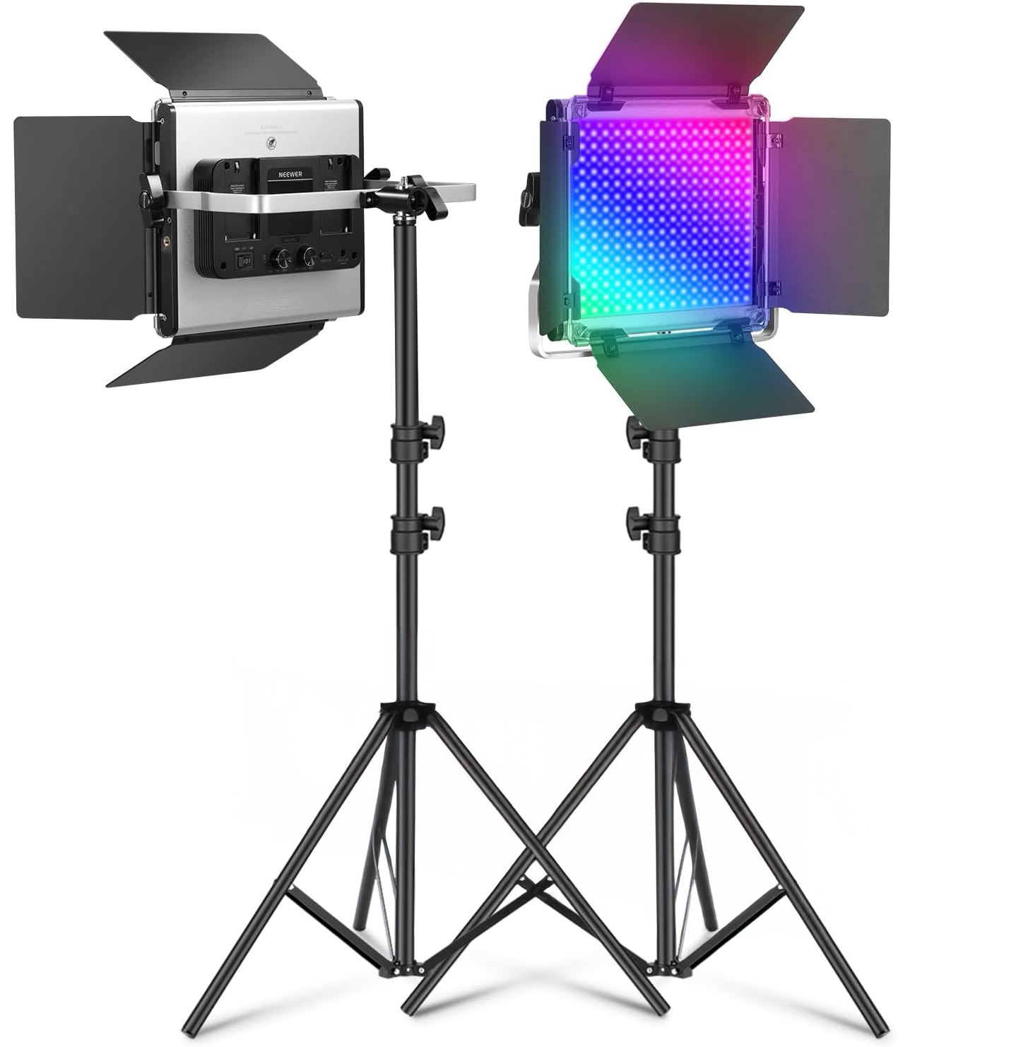 6.6ft RGB LED Video Light Kit for Photography & Events - 2 Lights
